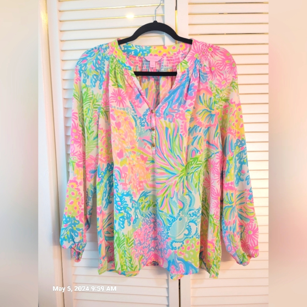 Silk Lilly Pulitzer Elsa Top - L